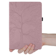 For iPad Pro 11 2024 Tree Life Embossed Rotation Leather Smart Tablet Case(Rose Gold)