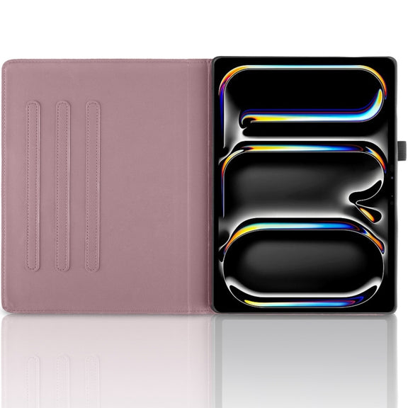 For iPad Pro 11 2024 Tree Life Embossed Rotation Leather Smart Tablet Case(Rose Gold)