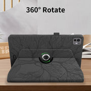 For iPad Pro 11 2024 Tree Life Embossed Rotation Leather Smart Tablet Case(Black)