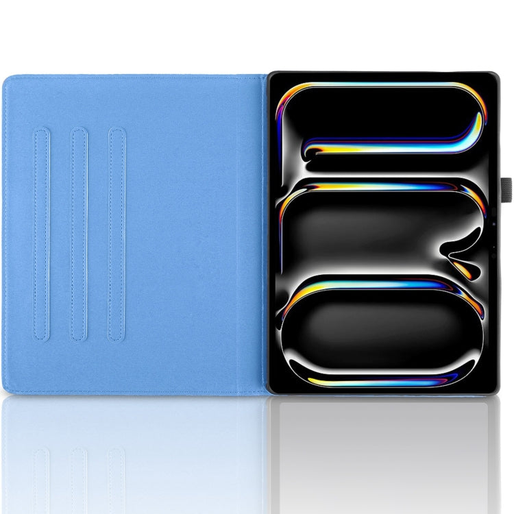 For iPad Pro 13 2024 Tree Life Embossed Rotation Leather Smart Tablet Case(Blue)