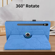 For Samsung Galaxy Tab S9 FE / S9 X510 Tree Life Embossed Rotation Leather Smart Tablet Case(Blue)