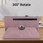 For Samsung Galaxy Tab S9+ / S8+ / S7+ Tree Life Embossed Rotation Leather Tablet Case(Rose Gold)