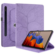 For Samsung Galaxy Tab S10+ / S9+ / S8+ Tree Life Embossed Rotation Leather Tablet Case(Purple)