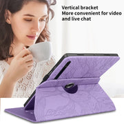 For Samsung Galaxy Tab S10+ / S9+ / S8+ Tree Life Embossed Rotation Leather Tablet Case(Purple)