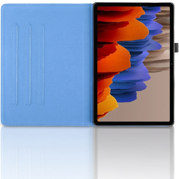 For Samsung Galaxy Tab S9+ / S8+ / S7+ Tree Life Embossed Rotation Leather Tablet Case(Blue)