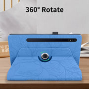 For Samsung Galaxy Tab S9+ / S8+ / S7+ Tree Life Embossed Rotation Leather Tablet Case(Blue)