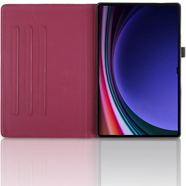 For Samsung Galaxy Tab S10 Ultra / S9 Ultra Tree Life Embossed Rotation Leather Tablet Case(Red)
