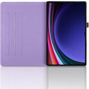 For Samsung Galaxy Tab S9 Ultra/S8 Ultra Tree Life Embossed Rotation Leather Tablet Case(Purple)