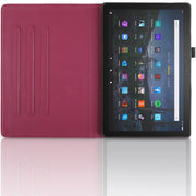 For Amazon Kindle Fire HD10 2021 Tree Life Embossed Rotation Leather Tablet Case(Red)