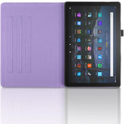 For Amazon Kindle Fire HD10 2021 Tree Life Embossed Rotation Leather Tablet Case(Purple)