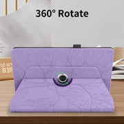For Amazon Kindle Fire HD10 2021 Tree Life Embossed Rotation Leather Tablet Case(Purple)