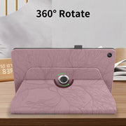 For Amazon Kindle Fire HD8 2015-2019 Tree Life Embossed Rotation Leather Tablet Case(Rose Gold)