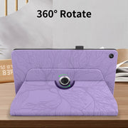 For Amazon Kindle Fire HD8 2015-2019 Tree Life Embossed Rotation Leather Tablet Case(Purple)