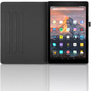 For Amazon Kindle Fire HD8 2015-2019 Tree Life Embossed Rotation Leather Tablet Case(Black)