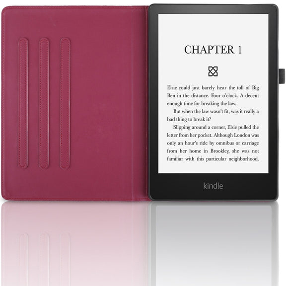 For Amazon Kindle Paperwhite 5 Tree Life Embossed Rotation Leather Smart Tablet Case(Red)