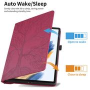 For Amazon Kindle Paperwhite 5 Tree Life Embossed Rotation Leather Smart Tablet Case(Red)
