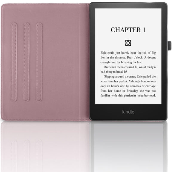 For Amazon Kindle Paperwhite 5 Tree Life Embossed Rotation Leather Smart Tablet Case(Rose Gold)