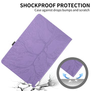 For Amazon Kindle Paperwhite 5 Tree Life Embossed Rotation Leather Smart Tablet Case(Purple)