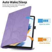 For Amazon Kindle Paperwhite 5 Tree Life Embossed Rotation Leather Smart Tablet Case(Purple)
