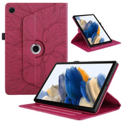 For Lenovo Tab M10 Plus 10.6 3rd Gen Tree Life Embossed Rotation Leather Smart Tablet Case(Red)
