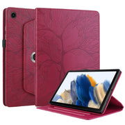 For Lenovo Tab M10 Plus 10.6 3rd Gen Tree Life Embossed Rotation Leather Smart Tablet Case(Red)