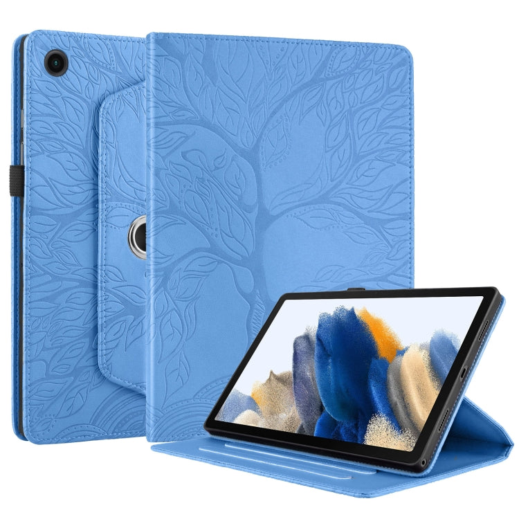 For Lenovo Tab M10 Plus 10.6 3rd Gen Tree Life Embossed Rotation Leather Smart Tablet Case(Blue)