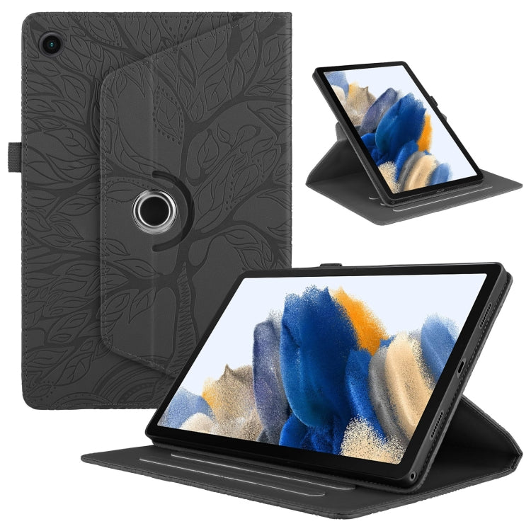 For Lenovo Tab M10 Plus 10.6 3rd Gen Tree Life Embossed Rotation Leather Smart Tablet Case(Black)