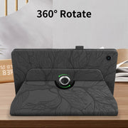 For Lenovo Tab M10 Plus 10.6 3rd Gen Tree Life Embossed Rotation Leather Smart Tablet Case(Black)