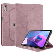 For Lenovo Xiaoxin Pad 11 2nd 2023 Tree Life Embossed Rotation Leather Tablet Case(Rose Gold)