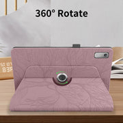 For Lenovo Xiaoxin Pad 11 2nd 2023 Tree Life Embossed Rotation Leather Tablet Case(Rose Gold)