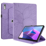 For Lenovo Xiaoxin Pad 11 2nd 2023 Tree Life Embossed Rotation Leather Tablet Case(Purple)