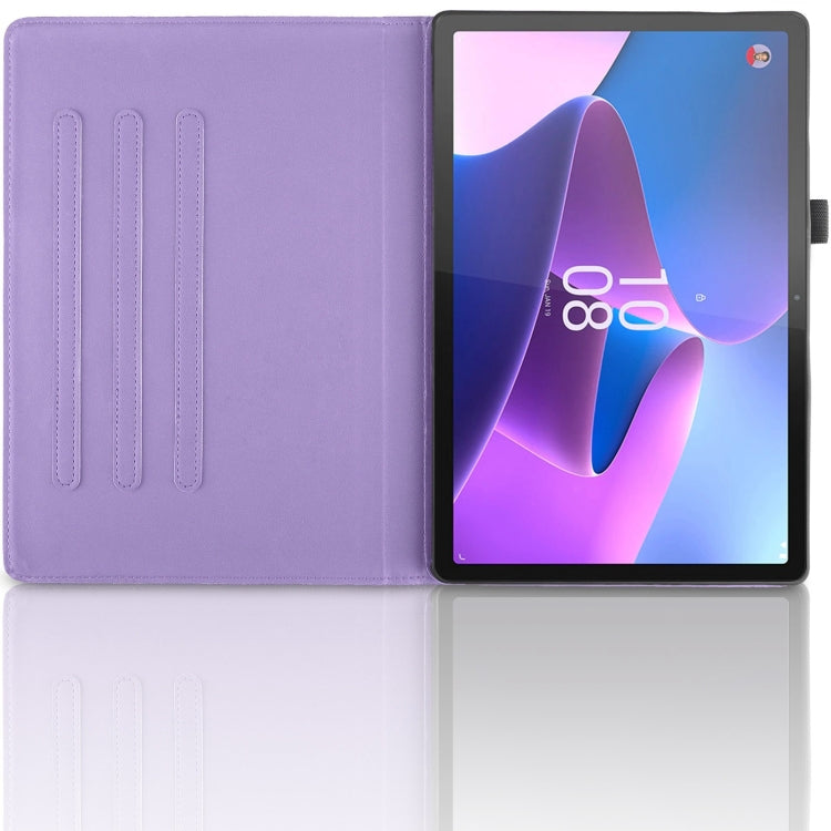 For Lenovo Xiaoxin Pad 11 2nd 2023 Tree Life Embossed Rotation Leather Tablet Case(Purple)