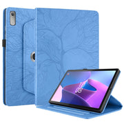 For Lenovo Xiaoxin Pad 11 2nd 2023 Tree Life Embossed Rotation Leather Tablet Case(Blue)