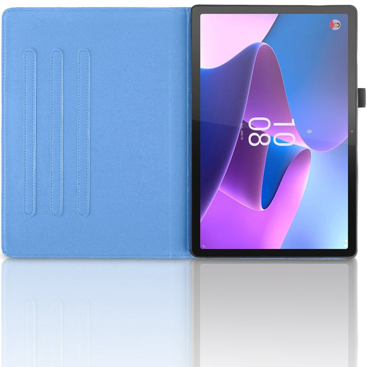 For Lenovo Xiaoxin Pad 11 2nd 2023 Tree Life Embossed Rotation Leather Tablet Case(Blue)