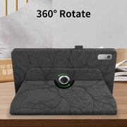 For Lenovo Xiaoxin Pad 11 2nd 2023 Tree Life Embossed Rotation Leather Tablet Case(Black)