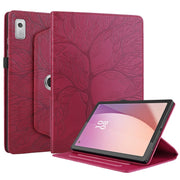 For Lenovo Tab M9 Tree Life Embossed Rotation Leather Tablet Case(Red)