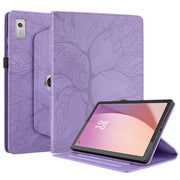 For Lenovo Tab M9 Tree Life Embossed Rotation Leather Tablet Case(Purple)