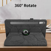 For Lenovo Tab P11 Pro 2nd / Xiaoxin Pad 11 Pro Tree Life Embossed Rotation Leather Tablet Case(Black)