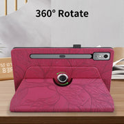 For Lenovo Tab P12 / Xiaoxin Pad Pro 12.7 Tree Life Embossed Rotation Leather Tablet Case(Red)