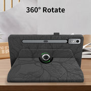 For Lenovo Tab P12 / Xiaoxin Pad Pro 12.7 Tree Life Embossed Rotation Leather Tablet Case(Black)