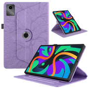 For Lenovo Tab M11 / Xiaoxin Pad 11 2024 Tree Life Embossed Rotation Leather Tablet Case(Purple)