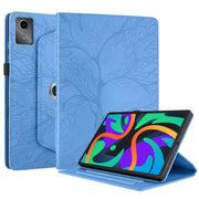 For Lenovo Tab M11 / Xiaoxin Pad 11 2024 Tree Life Embossed Rotation Leather Tablet Case(Blue)