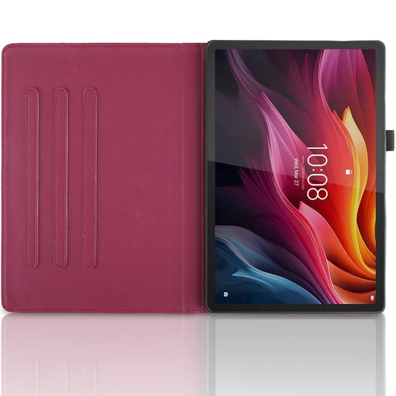 For Lenovo Tab P12 / Xiaoxin Pad Pro 12.7 2025 Tree Life Embossed Rotation Leather Tablet Case(Red)