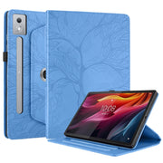 For Lenovo Tab P12 / Xiaoxin Pad Pro 12.7 2025 Tree Life Embossed Rotation Leather Tablet Case(Blue)