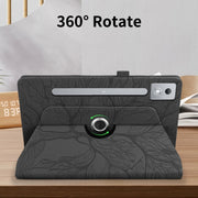 For Lenovo Tab P12 / Xiaoxin Pad Pro 12.7 2025 Tree Life Embossed Rotation Leather Tablet Case(Black)