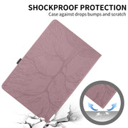 For Nokia T21 Tree Life Embossed Rotation Leather Tablet Case(Rose Gold)