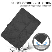For Nokia T21 Tree Life Embossed Rotation Leather Tablet Case(Black)