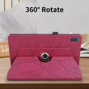 For Nokia T20 10.4 2021 Tree Life Embossed Rotation Leather Tablet Case(Red)