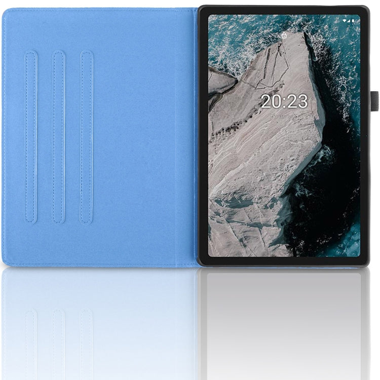 For Nokia T20 10.4 2021 Tree Life Embossed Rotation Leather Tablet Case(Blue)