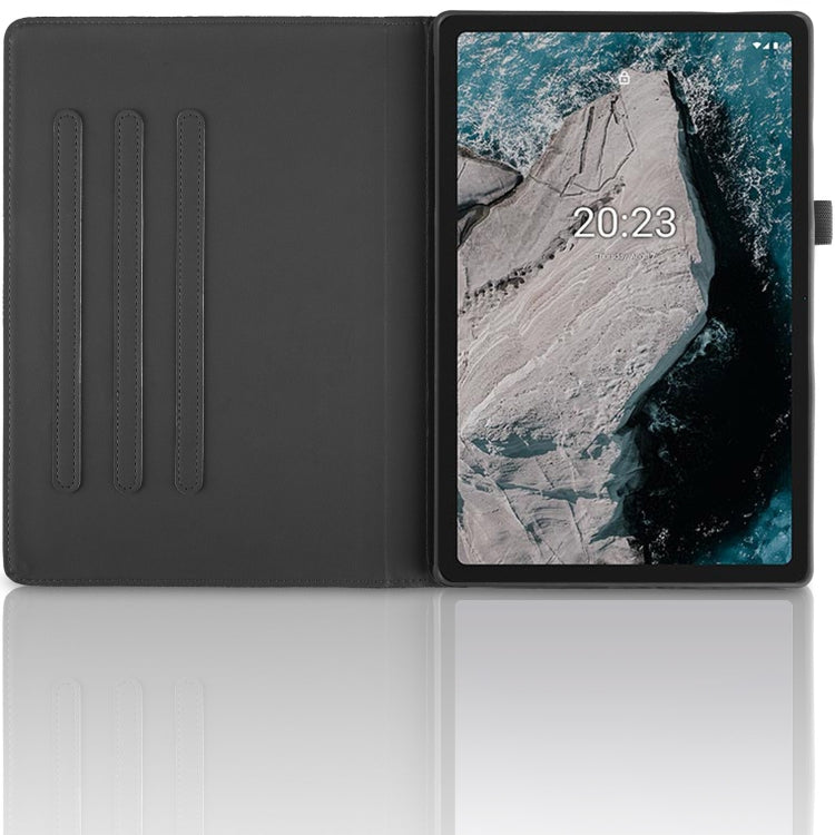 For Nokia T20 10.4 2021 Tree Life Embossed Rotation Leather Tablet Case(Black)